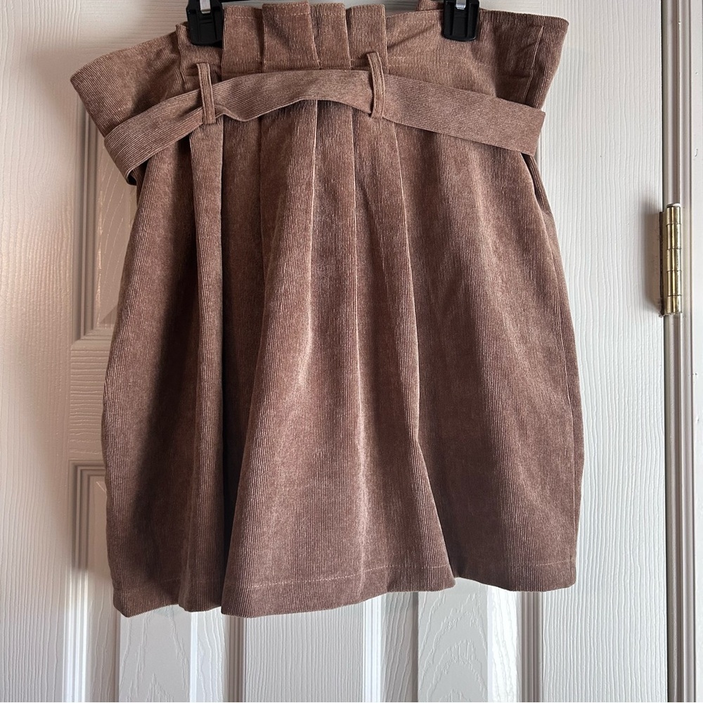 Altar’d State Brown Corduroy Pleated Skirt Size L - Picture 2 of 4